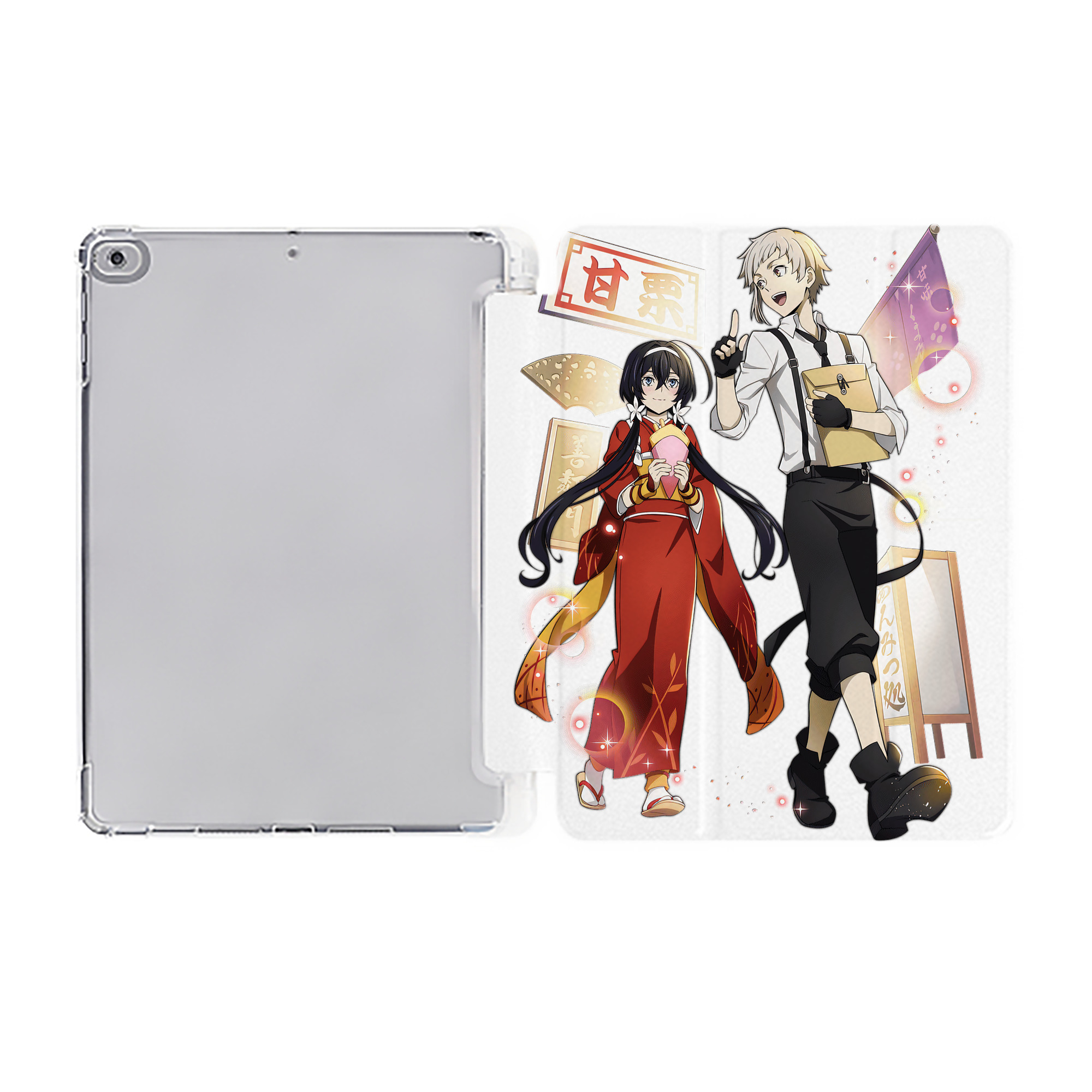 （画像用） 文豪ストレイドッグス Bungo Stray Dogs IPad ケース ペン収納付き 三つ折りスタンド PUレザー×シリコン 対応機種9.5/10.5/10.9インチ